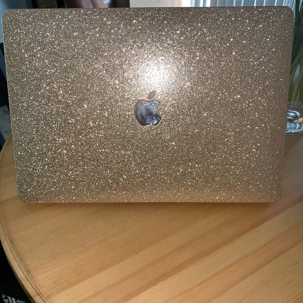 Gold glitter Mac book air 13’ lap top case